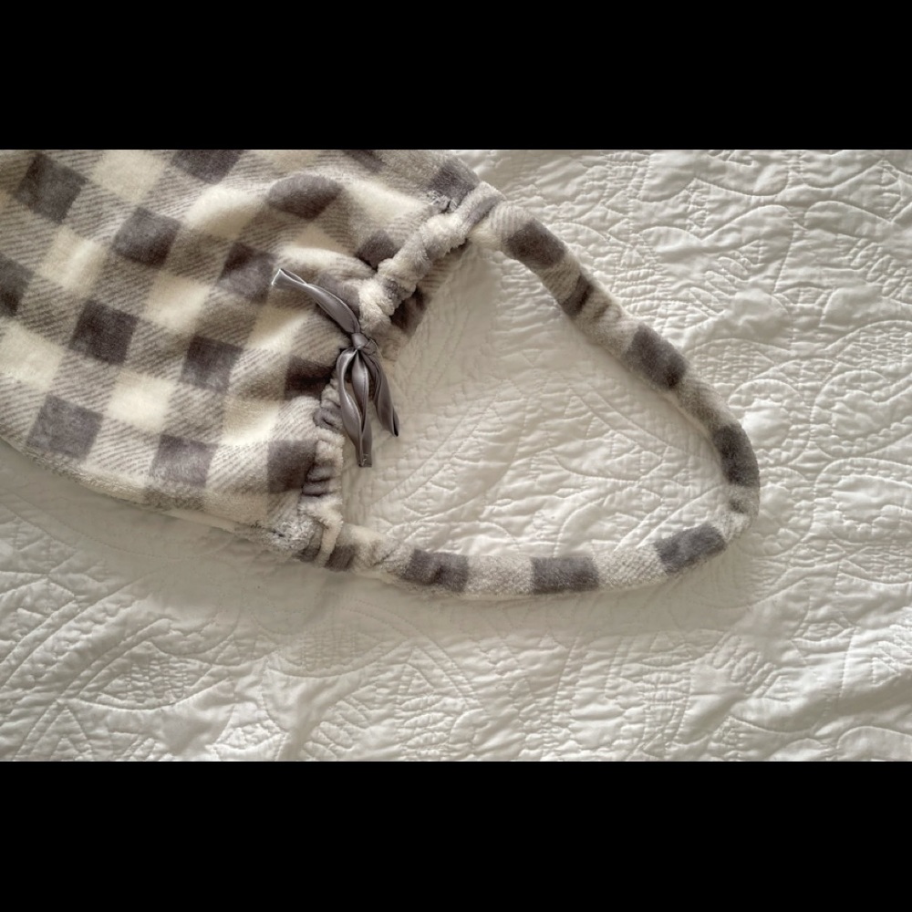 HANDMADE fuzzy hobo bag